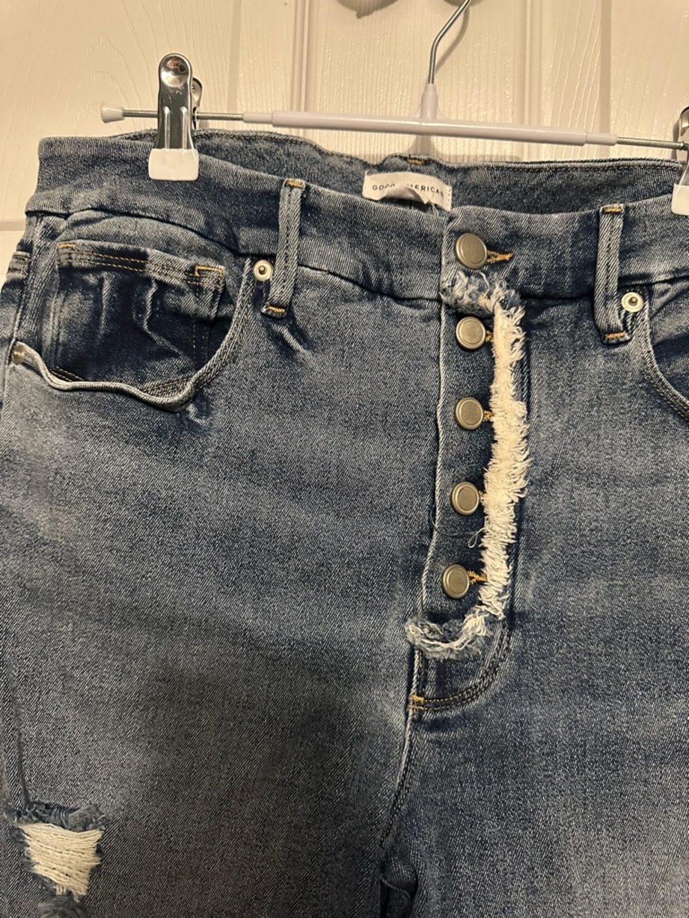 Good American High Rise Distressed Denim - Picture 2 of 4